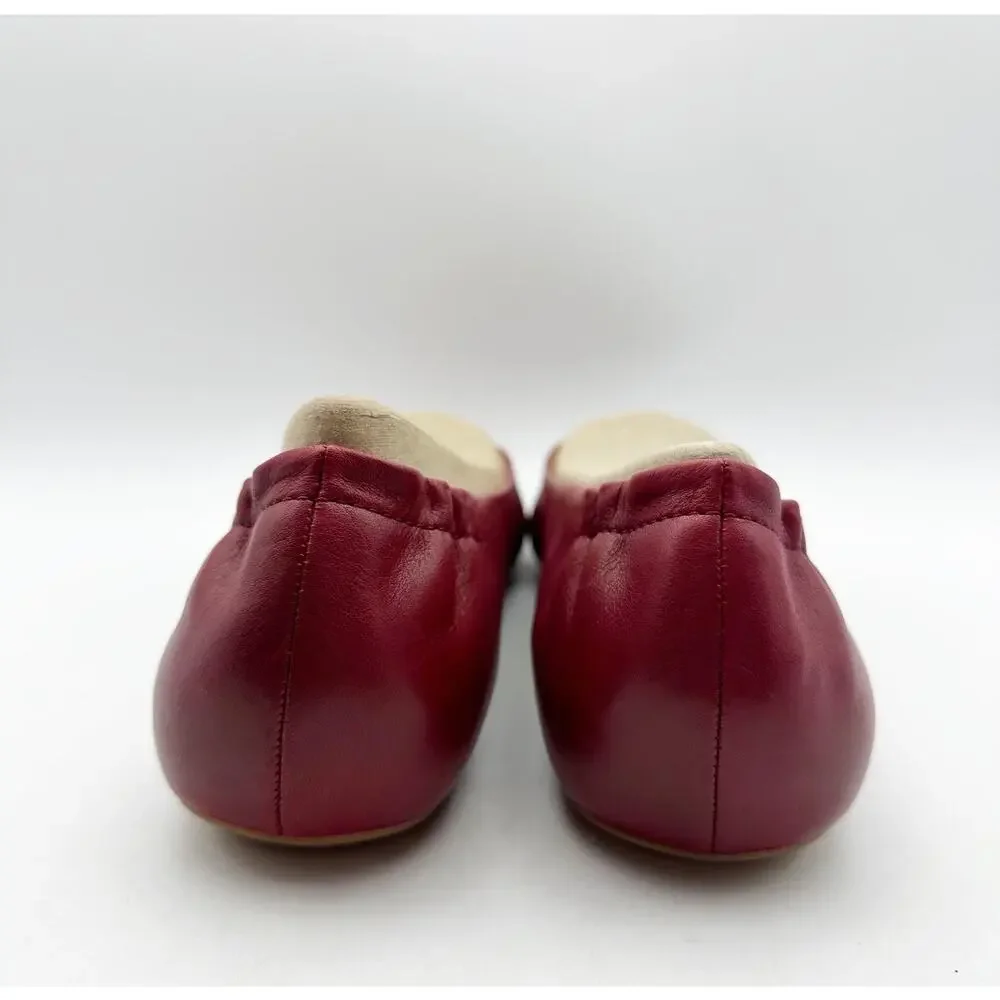 Dansko Womens Mollie Ballerina Flats EU 39 Size 8.5-9 Cherry Red Leather NWOB